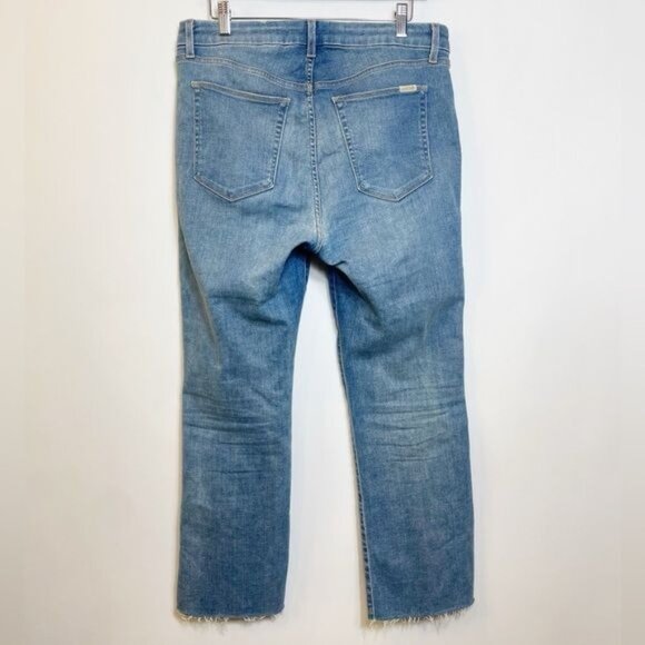 Joes Jeans Hi Honey Hi Rise Curvy Cropped Boot Blue Denim Jeans Size 32 Raw Hem - Picture 5 of 11